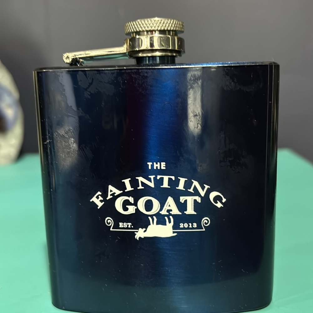 The FAINTING Goat stainless steel hip flask